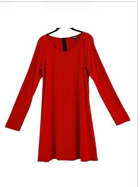Express Red Long Sleeve Dress Black Back Zipper Size L